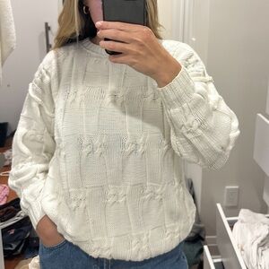 Vintage White Cableknit Sweater